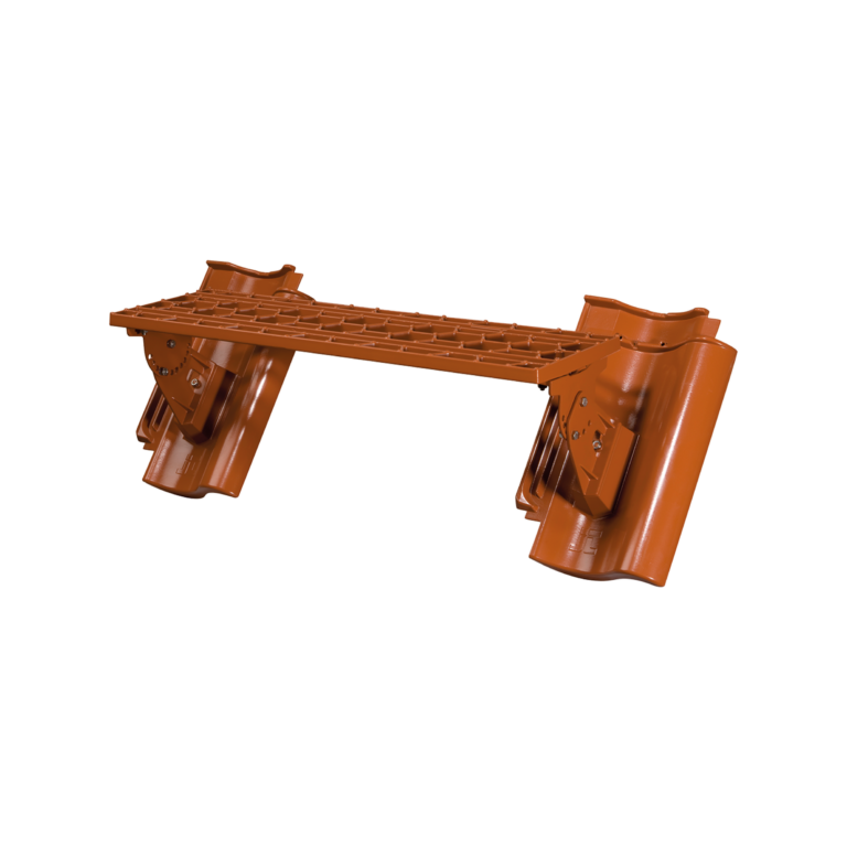 Het lange rooster incl. robuuste aluminium draagpan biedt een vakkundige en functionele oplossing om veilig en comfortabel op hellende daken te staan.
