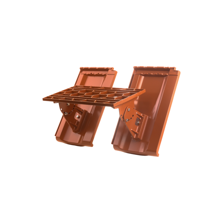 Der Kurzrost für den Reformziegel aus hochwertigem Aluminium bietet mit 46 cm Trittfläche sicheren, rutschfesten Stand und passt sich optisch sowie funktional perfekt in die Dachfläche ein.