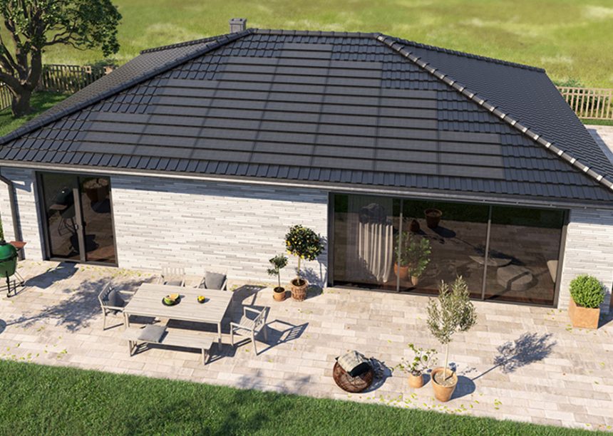 Schilddak met effectieve PV-oplossing: J160-PV Geïntegreerde Solarmodule oplossing. Hier in het totaaloverzicht.