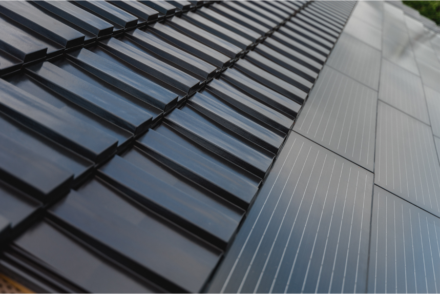 Oppervlak bedekt met J160-PV geïntegreerde solarmodule in oudzwart