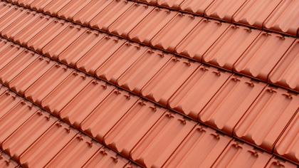 Fläche gedeckt mit Doppelmuldenfalzziegel Tradition